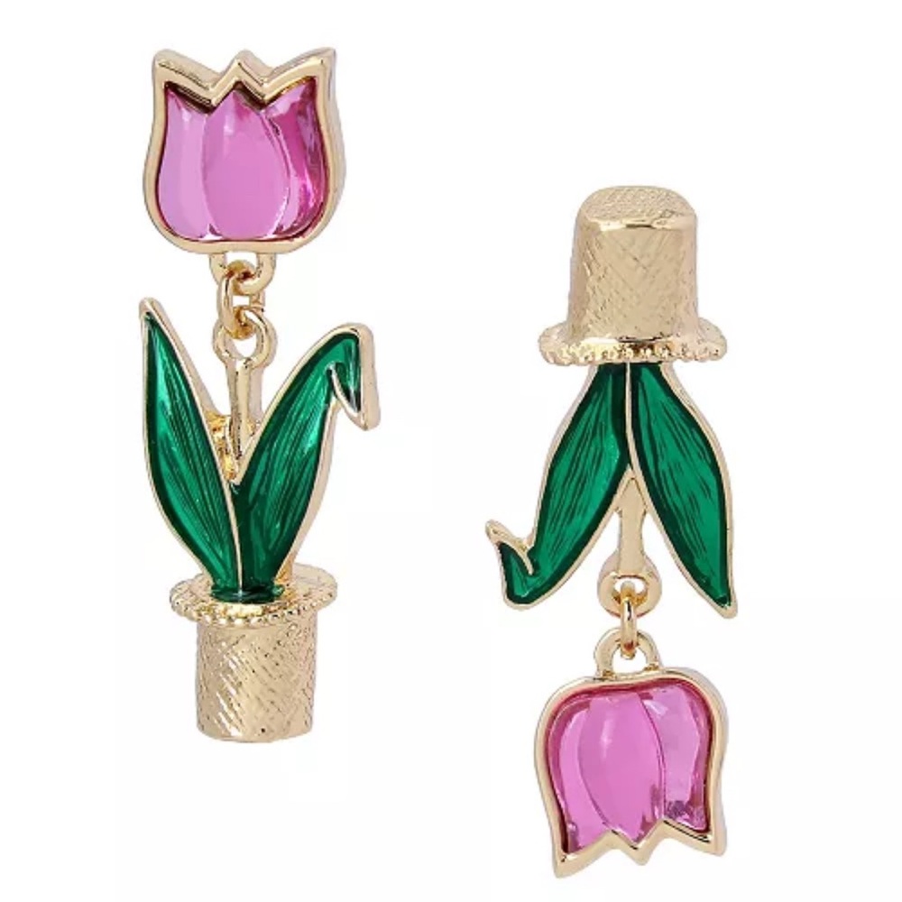 Betsey Johnson NWT Tulip Earrings In Gift Box